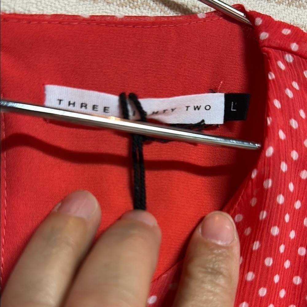 Three Eighty Two Red Polka Dot flowy dress - Picture 6 of 11